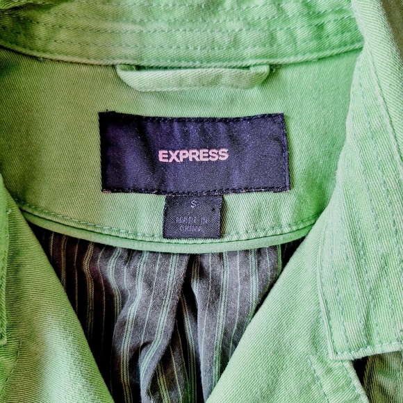 Express Green Trench Coat - Picture 3 of 3